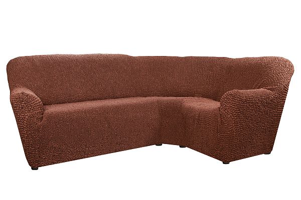 Еврочехол Чехол на классический угловой диван Микрофибра Шоколад